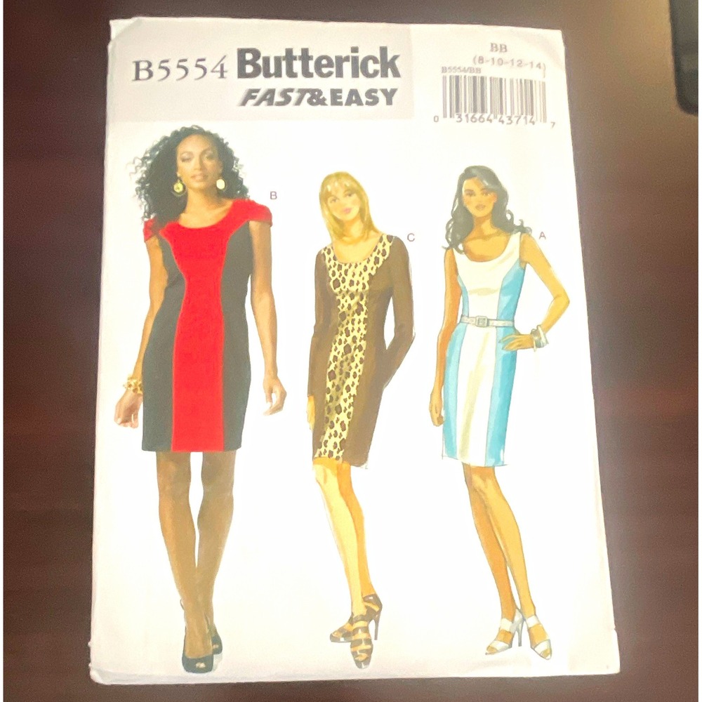Butterick Fast & Easy B5554 Misses Dress Sewing Pattern Multi-Size‎ 8-22